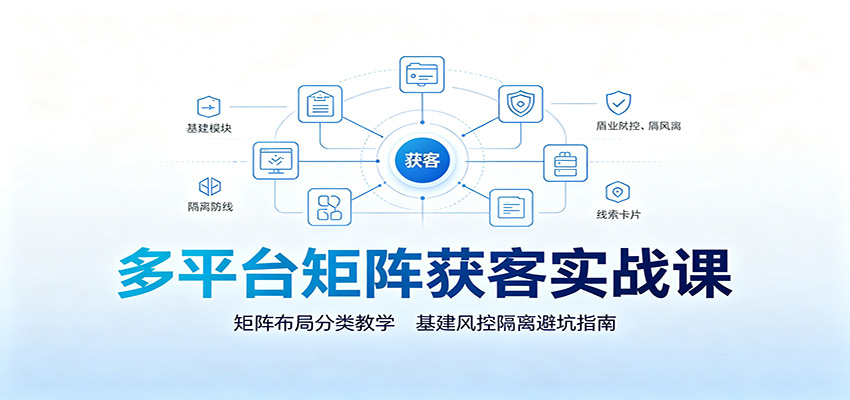 多平台矩阵获客实战课：矩阵布局分类教学，基建风控隔离避坑指南-云创网