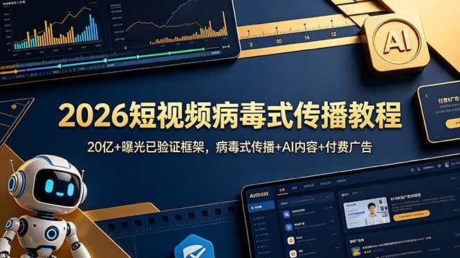 （18986期）2026短视频病毒式传播教程：20亿+曝光已验证框架，病毒式传播+AI内容+付费广告-云创网