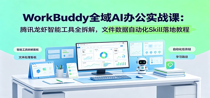 WorkBuddy全域AI办公实战课：腾讯龙虾智能工具全拆解，文件数据自动化Skill落地教程-云创网