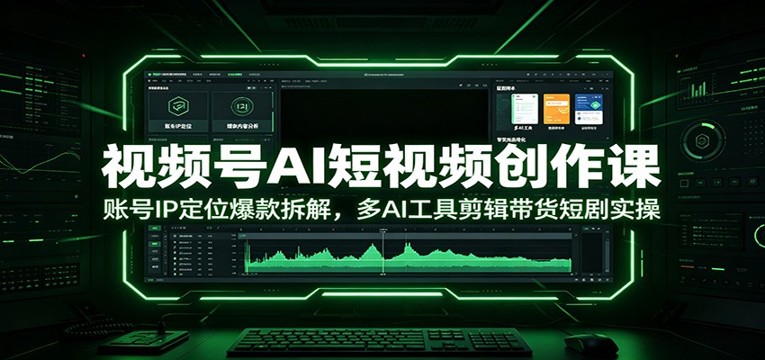 视频号AI短视频创作课：账号IP定位爆款拆解，多AI工具剪辑带货短剧实操-云创网