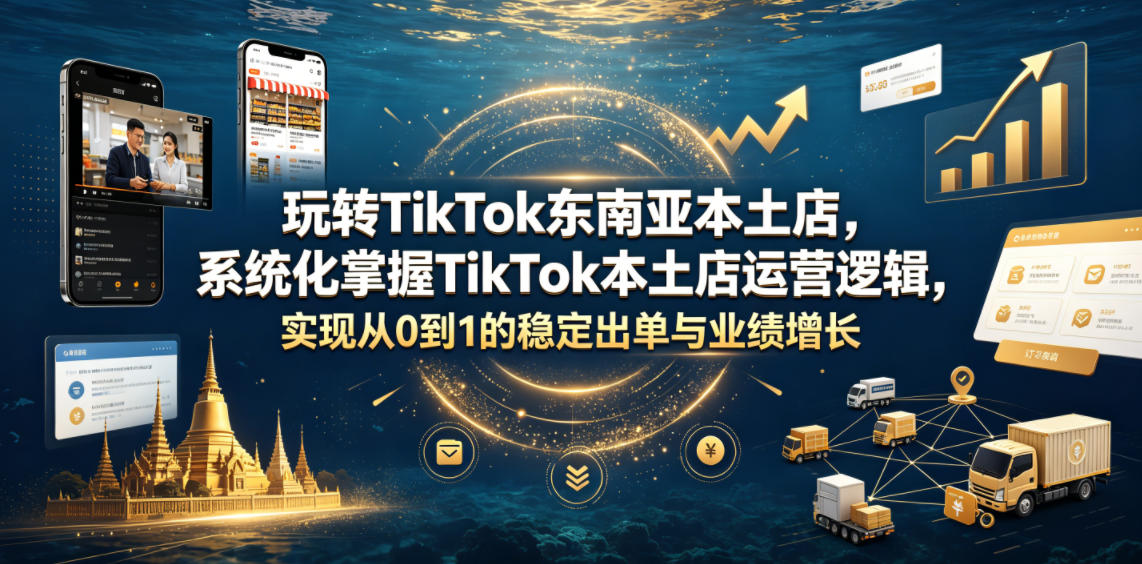 玩转TikTok东南亚本土店，系统化掌握TikTok本土店运营逻辑，实现从0到1的稳定出单与业绩增长-云创网