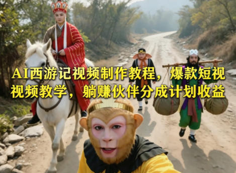 AI西游记视频制作教程，爆款短视频教学，躺賺伙伴分成计划收益-云创网