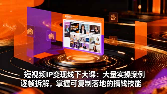 短视频IP变现线下大课：大量实操案例逐帧拆解，掌握可复制落地的搞钱技能-云创网
