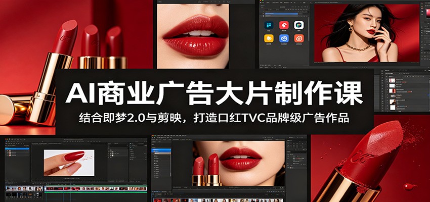 AI商业广告大片制作课：结合即梦2.0与剪映，打造口红TVC品牌级广告作品-云创网