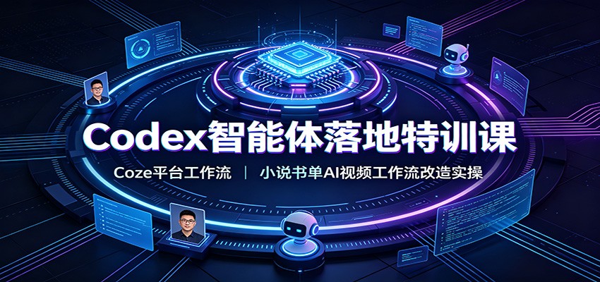 Codex智能体落地特训课：Coze平台工作流，小说书单AI视频工作流改造实操-云创网