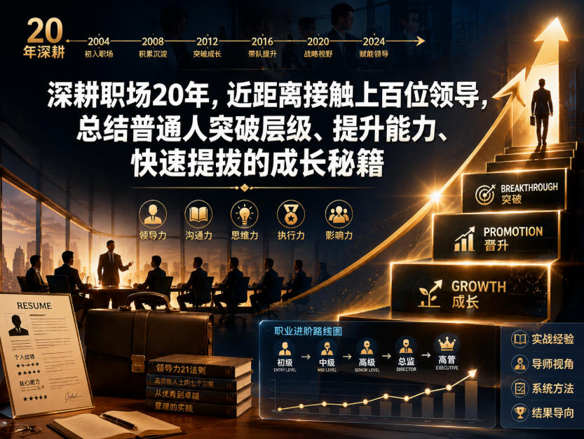 付费文章：深耕职场20年，近距离接触上百位领导，总结普通人突破层级、提升能力、快速提拔的成长秘籍（全网独家干货）-云创网