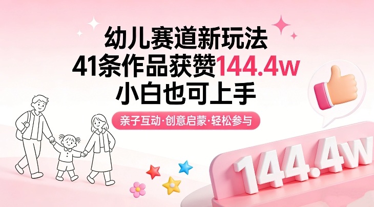幼儿赛道新玩法，41条作品获赞144.4w，小白也可上手-云创网