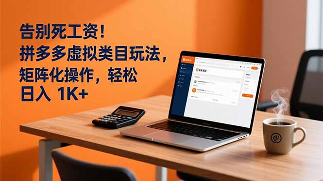 告别死工资！拼多多虚拟类目玩法，矩阵化操作，轻松日入 1K+-云创网