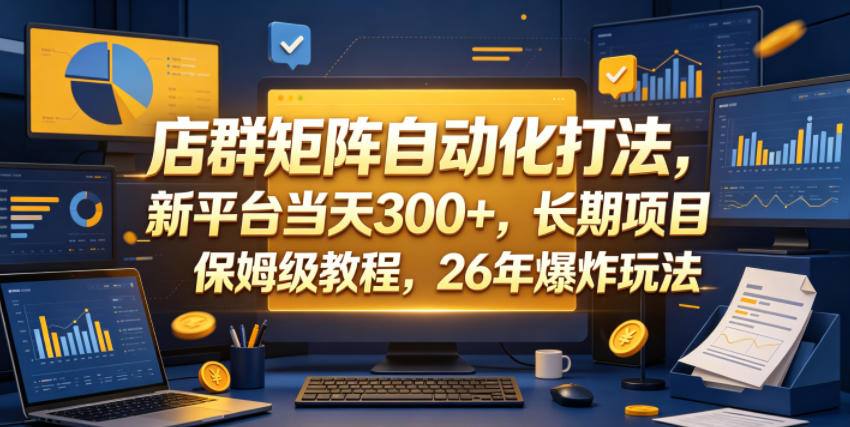 店群矩阵自动化打法，新平台当天300+，长期项目，保姆级教程，26年爆炸玩法【揭秘】-云创网