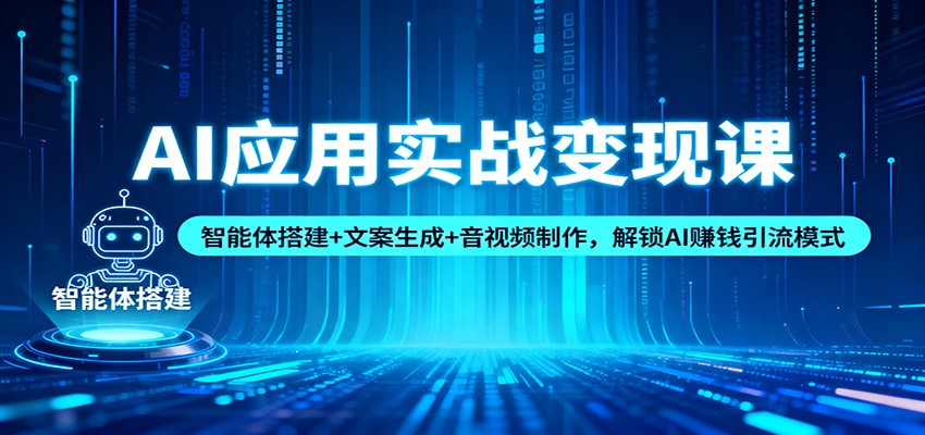 AI应用实战变现课：智能体搭建+文案生成+音视频制作，解锁AI赚钱引流模式-云创网
