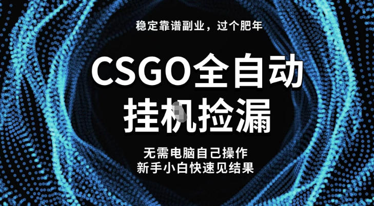 【稳定副业】全球最热门游戏CSGO全自动捡漏，最新玩法，新手小白日入5张+【揭秘】-云创网