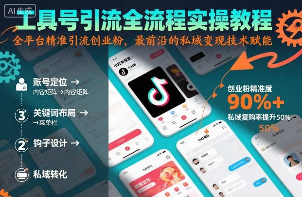 工具号引流全流程保姆级实操教程，全平台精准引流创业粉，最前沿的私域变现技术赋能-云创网