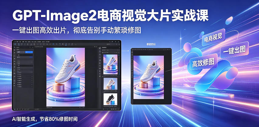 GPT-Image2电商视觉大片实战课，一键出图高效出片，彻底告别手动繁琐修图（更新）-云创网