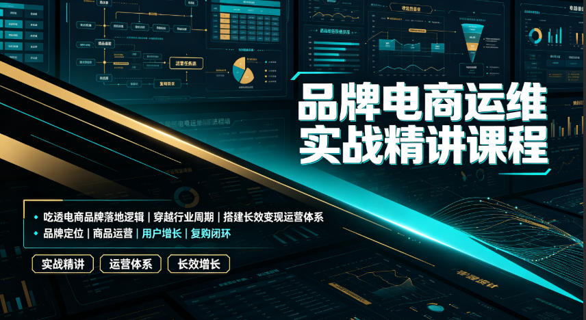 品牌电商运维实战精讲课程｜吃透电商品牌落地逻辑、穿越行业周期、搭建长效变现运营体系-云创网