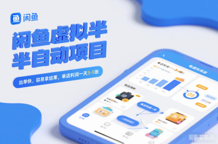 闲鱼虚拟半自动项目，出单快，容易拿结果，单店利润一天3-5张-云创网