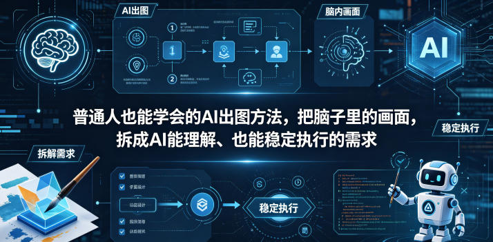 普通⼈也能学会的AI出图⽅法，把脑子里的画面，拆成AI能理解、也能稳定执行的需求【文档】-云创网
