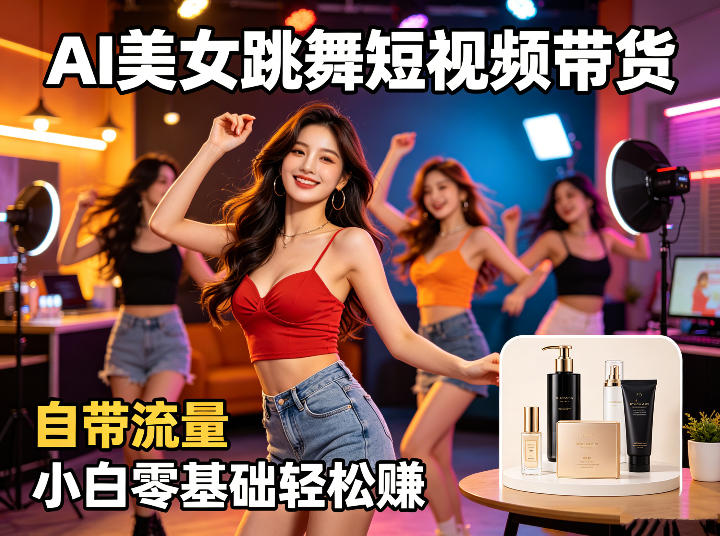 AI美女跳舞短视频带货：自带流量，小白零基础轻松賺，详细拆解-云创网