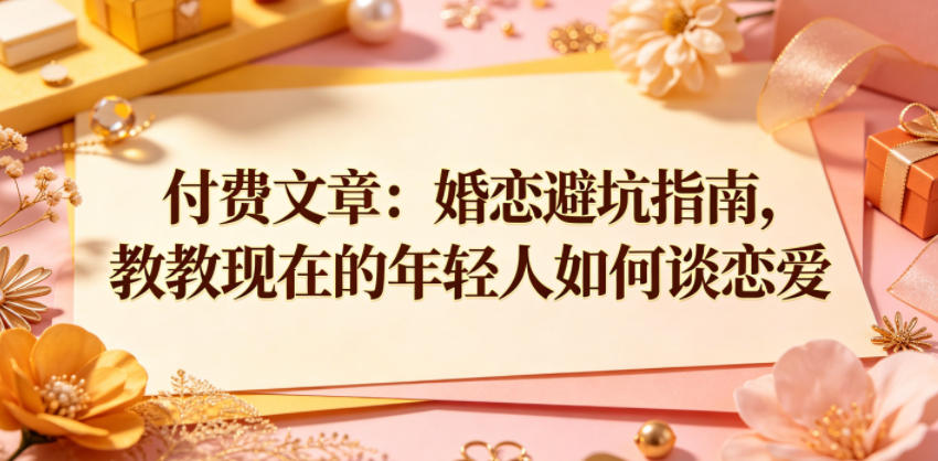 付费文章：婚恋避坑指南，教教现在的年轻人如何谈恋爱-云创网