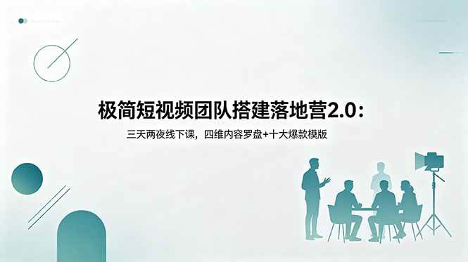 （18672期）极简短视频团队搭建落地营2.0：三天两夜线下课，四维内容罗盘+十大爆款模版-云创网