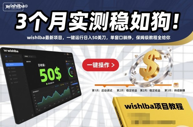 3个月实测稳如狗！wishlba最新项目，一键运行日入50美刀，单窗口躺挣，保姆级教程全给你【揭秘】-云创网