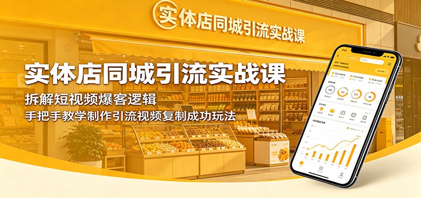 实体店同城引流实战课：拆解短视频爆客逻辑，手把手教学制作引流视频复制成功玩法-云创网
