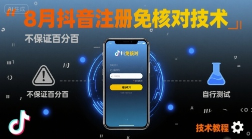 8月抖音注册免核对技术，不保证百分百，自测-云创网