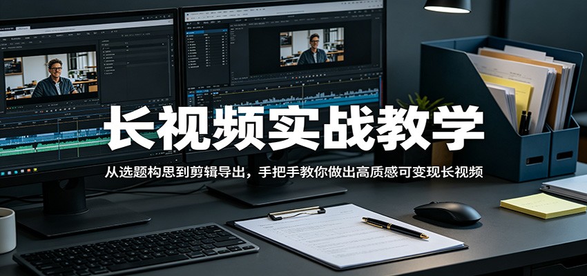 长视频实战教学，从选题构思到剪辑导出，手把手教你做出高质感可变现长视频-云创网