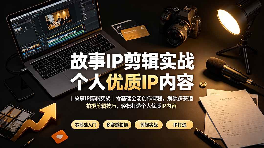 （19550期）故事IP剪辑实战｜零基础全能创作课程，解锁多赛道拍摄剪辑技巧，轻松打造个人优质IP内容-云创网