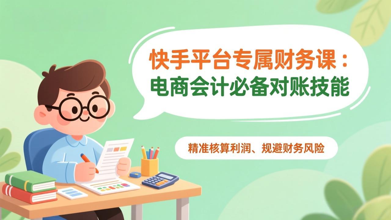 快手平台专属财务课：电商会计必备对账技能，精准核算利润、规避财务风险-云创网