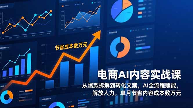 电商AI内容实战课，从爆款拆解到转化文案，AI全流程赋能，解放人力，单月节省内容成本数万元-云创网