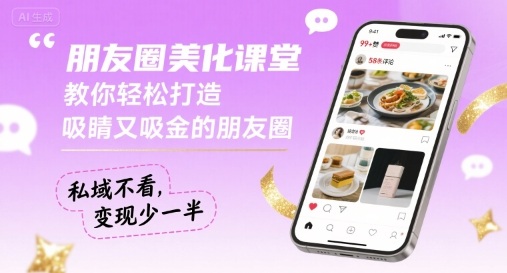 朋友圈美化课堂，教你轻松打造，吸睛又吸金的朋友圈，私域不看，变现少一半-云创网