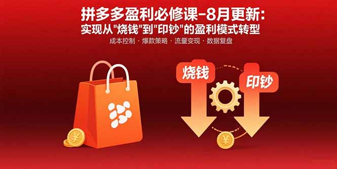 拼多多盈利必修课-8月更新：突破运营瓶颈 实现从烧钱到印钞的盈利模式转型-云创网