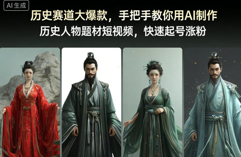 历史赛道大爆款，手把手教你用AI制作历史人物题材短视频，快速起号涨粉-云创网