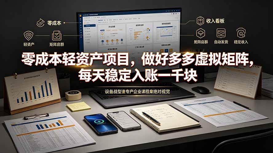 （19522期）零成本轻资产项目，做好多多虚拟矩阵，每天稳定入账一千块-云创网