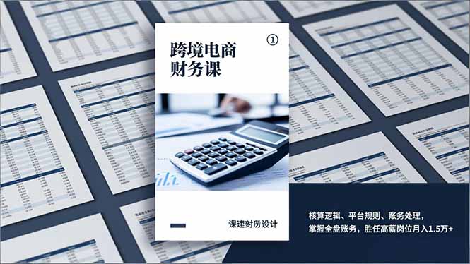 跨境电商财务课，核算逻辑、平台规则、账务处理，掌握全盘账务，胜任高薪岗位月入1.5万+-云创网