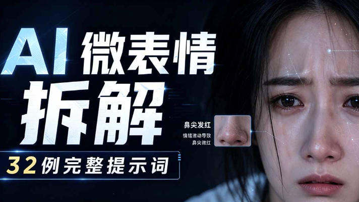 AI微表情拆解提示词合集，精准调控AI角色表情，可直接复用，0基础也能调出影视级表情变化-云创网
