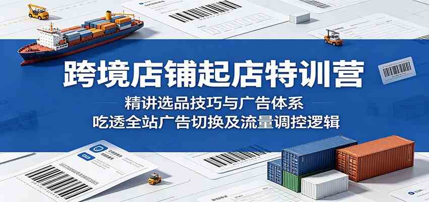 跨境店铺起店特训营：精讲选品技巧与广告体系，吃透全站广告切换及流量调控逻辑-云创网