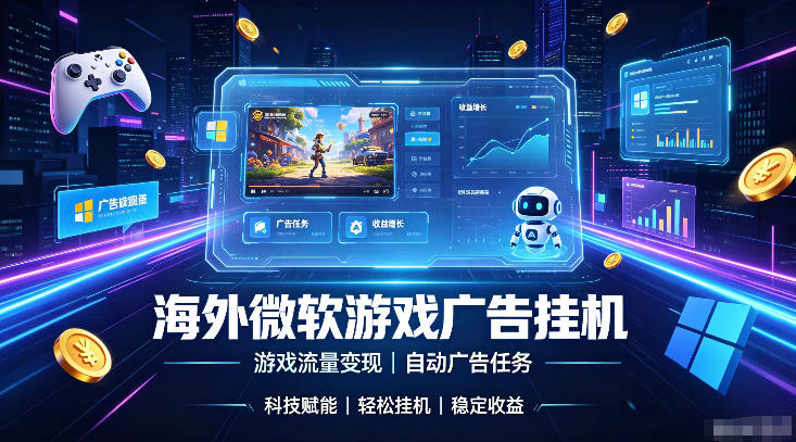 海外游戏广告自动挂G，轻资产海外副业风口，单设备稳定产出500+【揭秘】-云创网