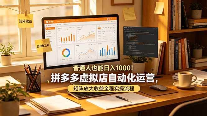 （19022期）普通人也能日入 1000！拼多多虚拟店自动化运营，矩阵放大收益全程实操流程-云创网