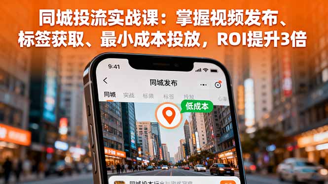 同城投流实战课：掌握视频发布、标签获取、最小成本投放，ROI提升3倍-云创网