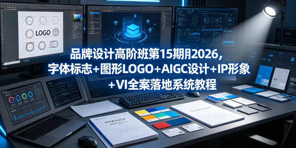 品牌设计高阶班第15期2026，字体标志＋图形LOGO＋AIGC设计＋IP形象＋VI全案落地系统教程-云创网