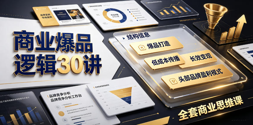 商业爆品逻辑30讲｜拆解各行各业头部品牌盈利模式，吃透爆品打造、低成本传播、长效变现全套商业思维课-云创网