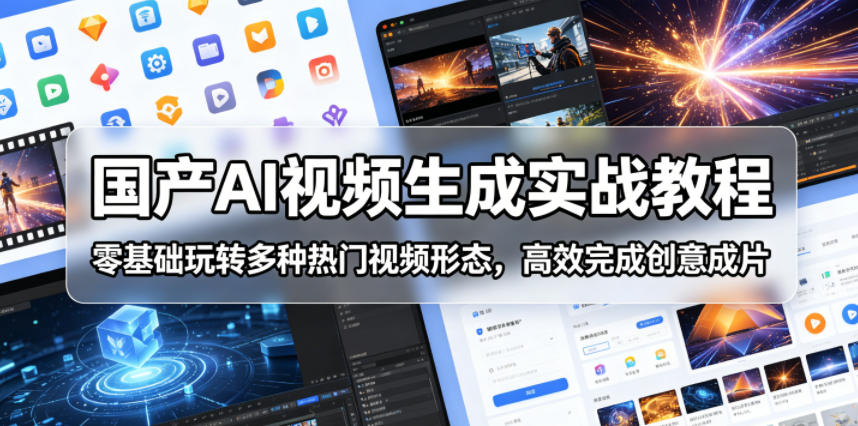 国产AI视频生成实战教程，零基础玩转多种热门视频形态，高效完成创意成片-云创网