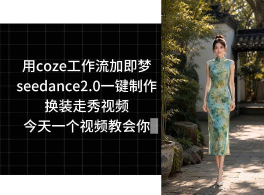 用coze工作流加即梦seedance2.0一键制作换装走秀视频，今天一个视频教会你-云创网