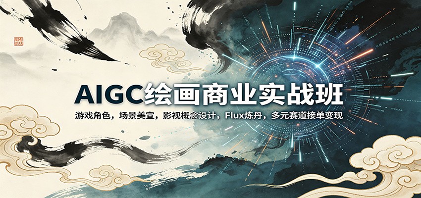 AIGC绘画商业实战班：游戏角色，场景美宣，影视概念设计，Flux炼丹，多元赛道接单变现-云创网