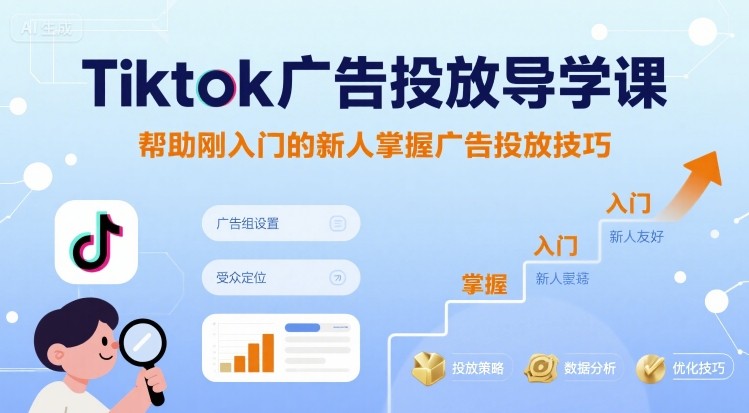 Tiktok广告投放导学课，帮助刚入门的新人掌握广告投放技巧-云创网