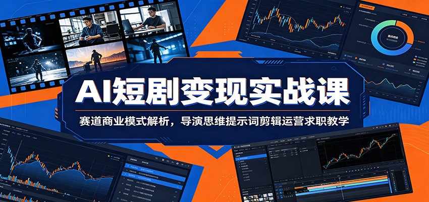 AI短剧变现实战课：赛道商业模式解析，导演思维提示词剪辑运营求职教学-云创网