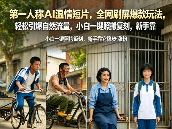 第一人称AI温情短片，全网刷屏爆款玩法，轻松引爆自然流量，小白一键照搬复刻，新手靠它稳步涨粉-云创网