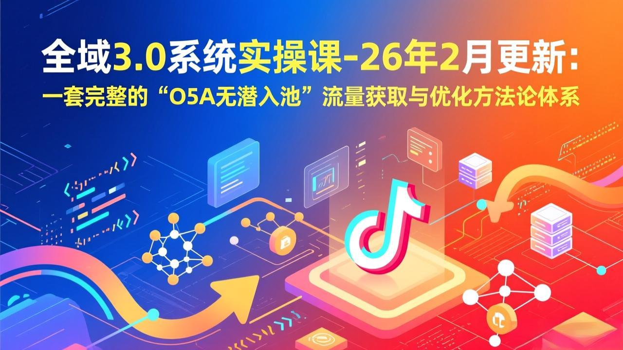 全域3.0系统实操课-26年2月更新：一套完整的“O5A无潜入池”流量获取与优化方法论体系-云创网