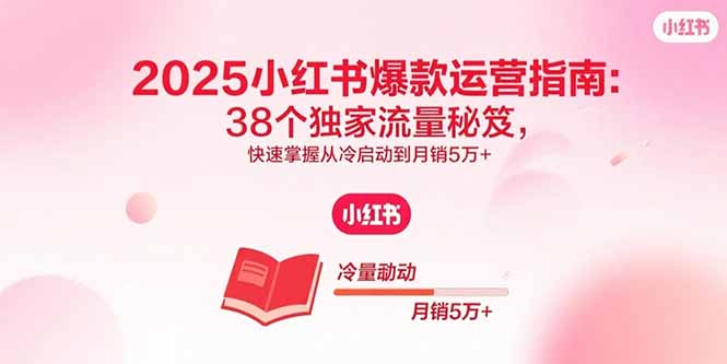 2025小红书爆款运营指南：38个独家流量秘笈，快速掌握从冷启动到月销5万+-云创网